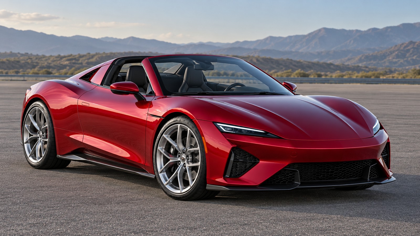 Permitted input: Synthetic red roadster reference